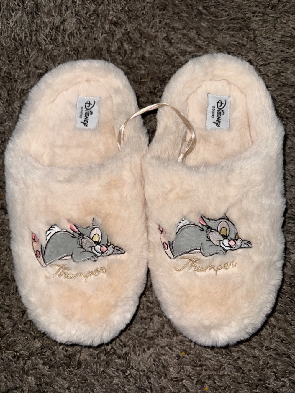 Disney Cream Plush Thumper Slippers